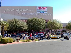 Outside SEMA car show SEMA's started - show coverage