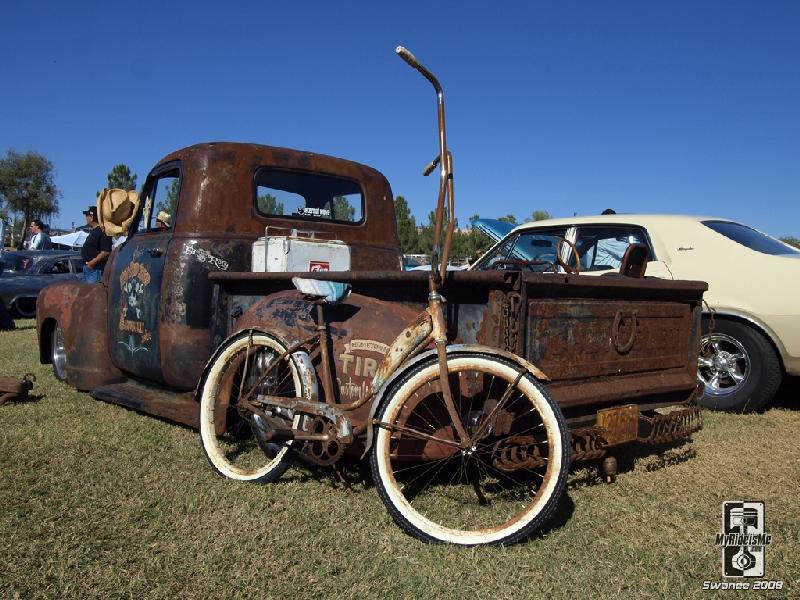 Rat Rod truck with matching bicycle