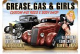 grease girls Pinup Metal Sign