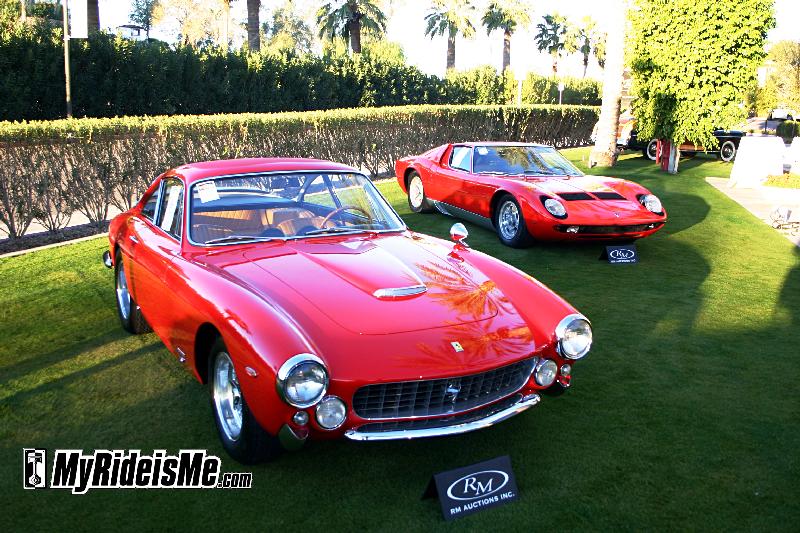 Ferrari and Lamborghini on the lawn at Arizona Biltmore for RM Auction