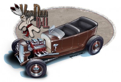 Hot Rod Art - Concept Drawing of Hot rod 1927 Model T