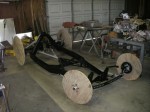 The frame on rollers during the build