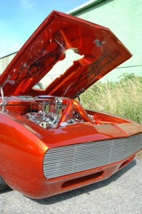 Custom Camaro - underhood paint and flames for the big block chevy