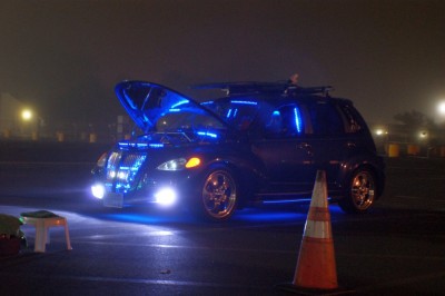 PT Cruisers gone so wrong! The Neon Glowing in the morning