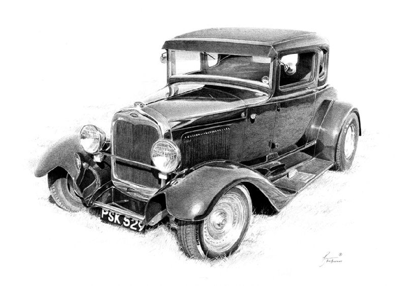 hot rod drawing hot rod art 32 Ford Coupe drawing