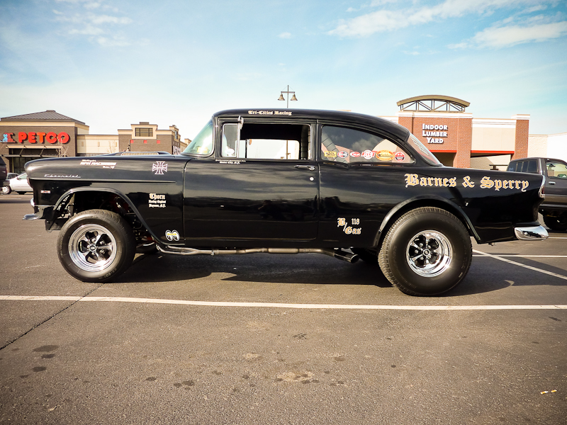1955 Chevy Gasser runs a 502ci big block was spotted at Lowe's