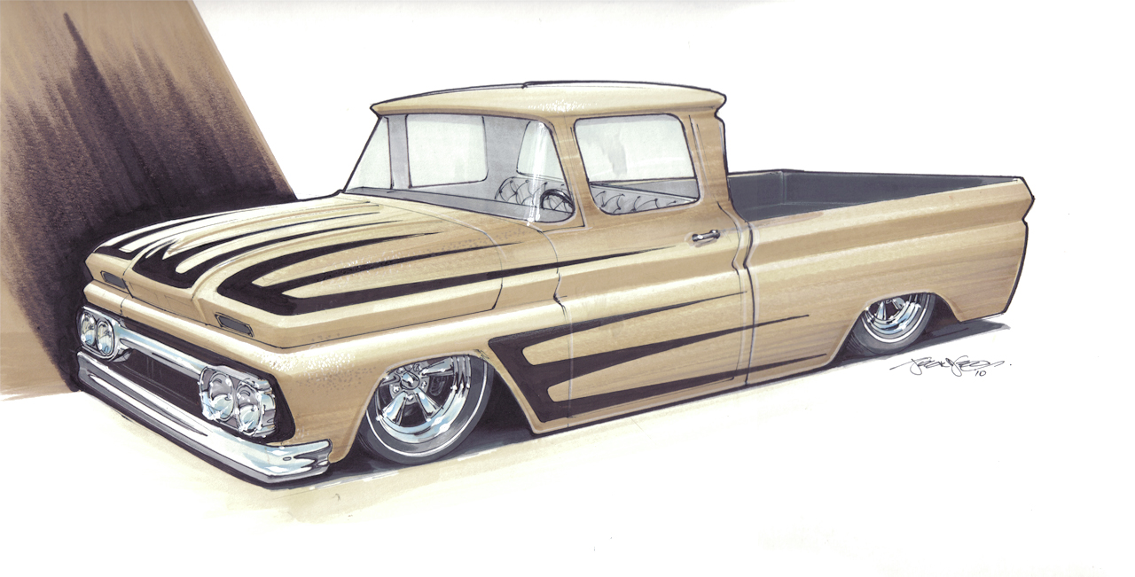 Kooks Custom Chevy truck concept rendering by 1320 Designs