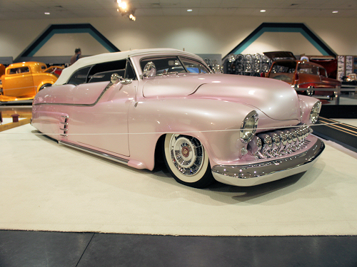 Silver Cadillac Custom at the Fresno Autorama