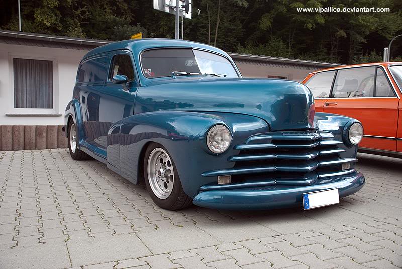 Panel delivery hot rod in Germany Here's more Americana billet wheels