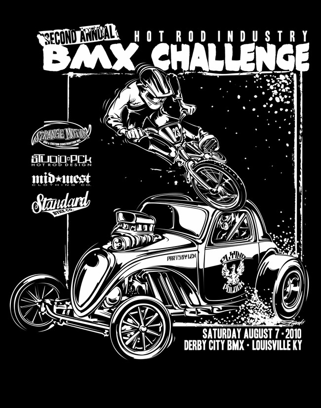 Hot Rod Industry BMX Challenge t-shirt design