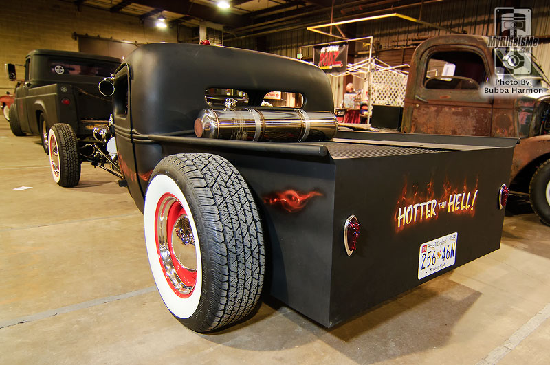 I think Pat McNeal's 12 cylinder powered 1942 Chevy COE rat rod fits the