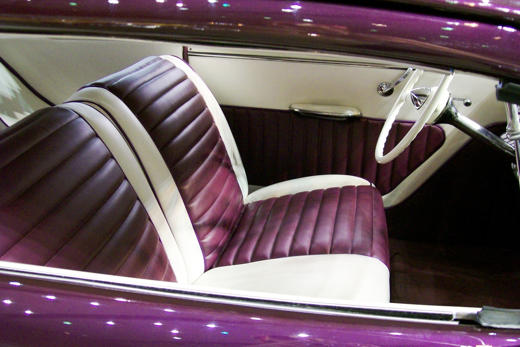 Horizontal Tuck and Roll, car interior, custom upholstery