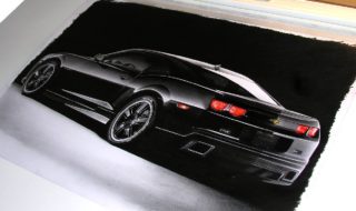 Hot Rod Art: Black Camaro Drawing
