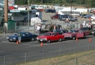 In the staging lanes.