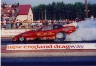 Doing a burnout at a match race at New England Dragway.