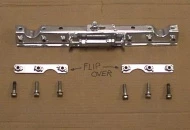 Final pieces used in the toe adjuster. The two plates are used to sandwich the adjustable link to the pivot brackets.