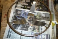 Steering wheel stripped ready to have new custom made rim added