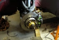 Vauxhall Cavalier Sri vented discs and calipers mounted on custom adapters with EBC Greenstuff pads