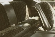 Period-perfect crushed velvet... stock rear seat, 67 GTO buckets