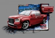 Originally penned for Truckin' Magazine, this was my version of a full custom GMC Sierra Denali, with some heavy Maybach influence.