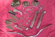 Some of the re-chromed parts. Fork sliders were hard chromed, not shown in the picture