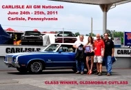 Awarded best of Cutlass Class and Best Oldsmobile GM Nationals 2011