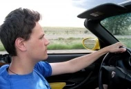 Cruisin' on US/NM Route 66 in his '03, Speed Yellow, Porsche Boxster.