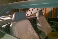 10mway power/heated leather buckets, 67 Sport Fury back seat topper as header for roadster panels to the rear shelf.