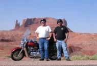 Had to stop off on the backside of Monument Valley for this great pic of me and my bud Bryan...He's with his bike not pictured here.....NO MALE PASSENGERS!