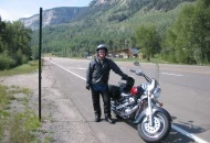 A beautiful ride to Silverton, Had to get off and leather up for the cold temps ahead.