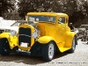 Hot yellow hot rod coupe