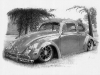 Oval Window VW Bug drawing